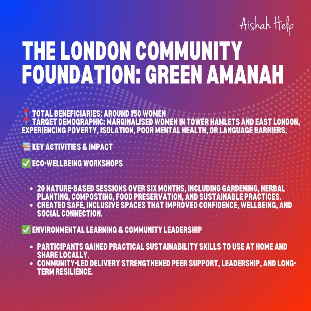 Impact Report: The London Community Foundation – Green Amanah